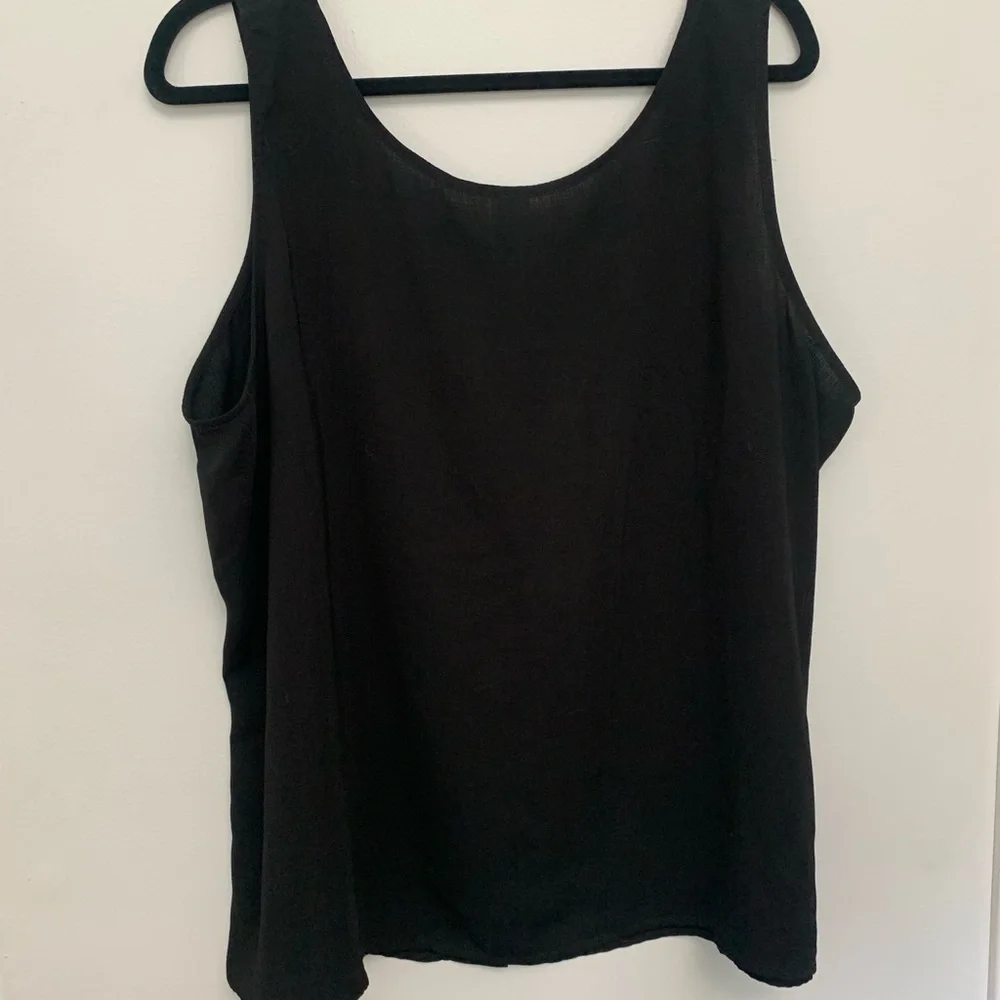 Black Button-Down Women's Top - Picture 4 of 4